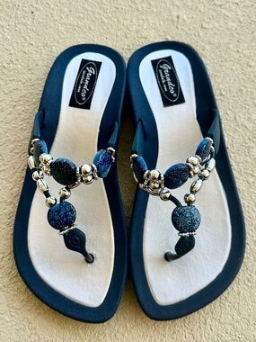 Grandco Jewled Beaded Sandals, Size 7